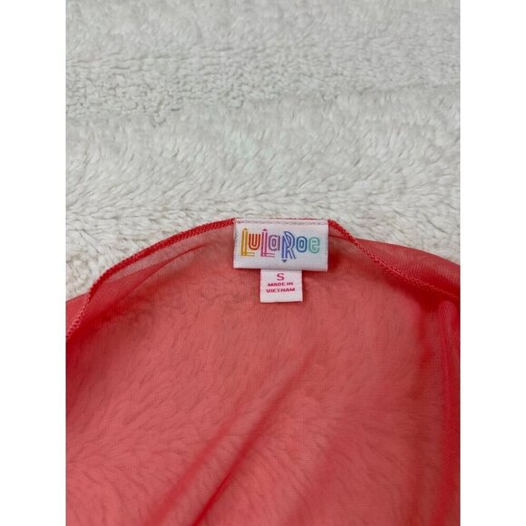 LuLaRoe Monroe Fringe Kimono Small Peach Sheer Open Front Short Sleeve - Picture 4 of 7
